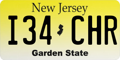 NJ license plate I34CHR