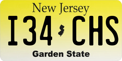 NJ license plate I34CHS