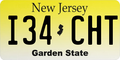 NJ license plate I34CHT