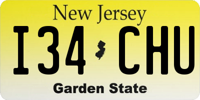 NJ license plate I34CHU