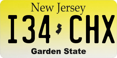 NJ license plate I34CHX