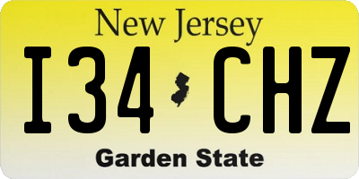 NJ license plate I34CHZ
