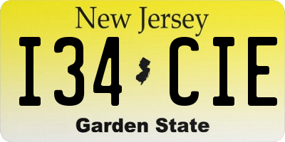 NJ license plate I34CIE
