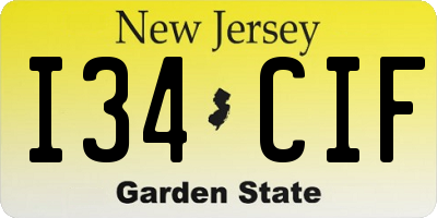 NJ license plate I34CIF