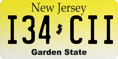 NJ license plate I34CII