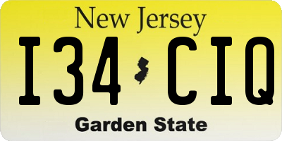 NJ license plate I34CIQ