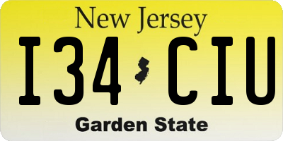 NJ license plate I34CIU