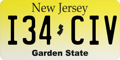NJ license plate I34CIV