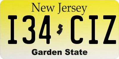 NJ license plate I34CIZ