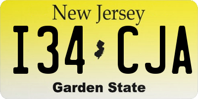 NJ license plate I34CJA