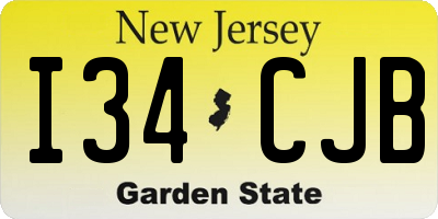 NJ license plate I34CJB