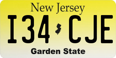 NJ license plate I34CJE