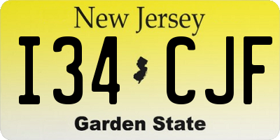 NJ license plate I34CJF