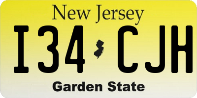 NJ license plate I34CJH