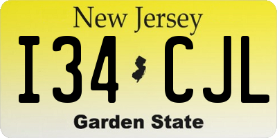 NJ license plate I34CJL