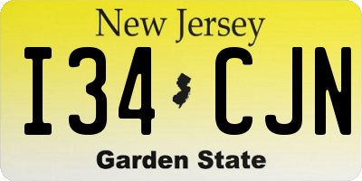NJ license plate I34CJN