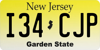 NJ license plate I34CJP