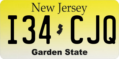 NJ license plate I34CJQ