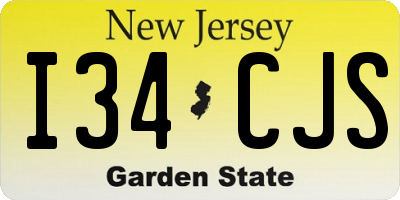 NJ license plate I34CJS