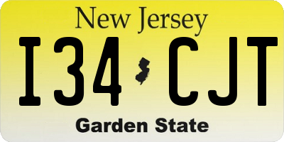 NJ license plate I34CJT
