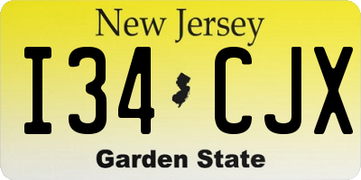 NJ license plate I34CJX