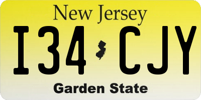 NJ license plate I34CJY
