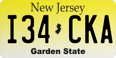 NJ license plate I34CKA