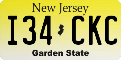NJ license plate I34CKC