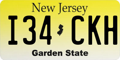 NJ license plate I34CKH