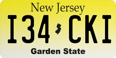 NJ license plate I34CKI