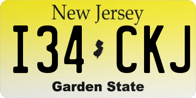 NJ license plate I34CKJ
