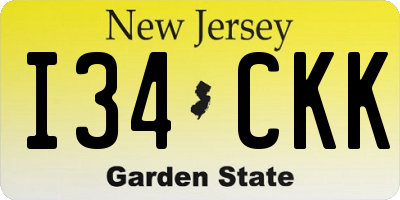 NJ license plate I34CKK