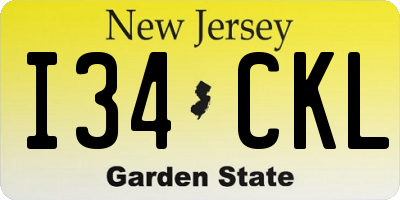 NJ license plate I34CKL