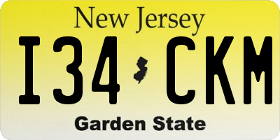 NJ license plate I34CKM