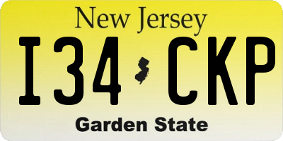 NJ license plate I34CKP