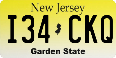 NJ license plate I34CKQ