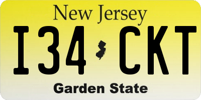 NJ license plate I34CKT