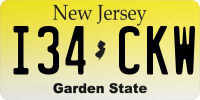 NJ license plate I34CKW