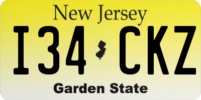 NJ license plate I34CKZ