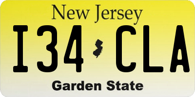 NJ license plate I34CLA