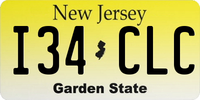 NJ license plate I34CLC