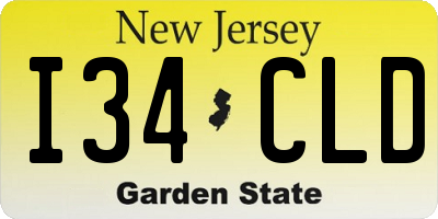 NJ license plate I34CLD