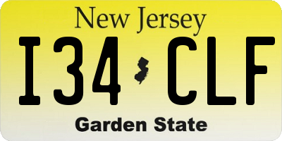 NJ license plate I34CLF