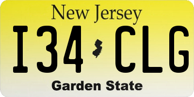 NJ license plate I34CLG