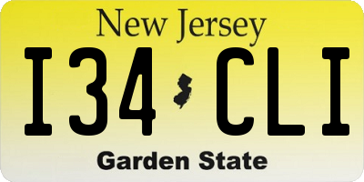NJ license plate I34CLI