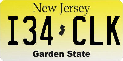 NJ license plate I34CLK