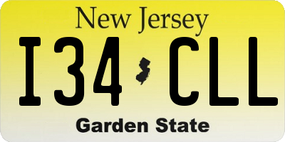 NJ license plate I34CLL