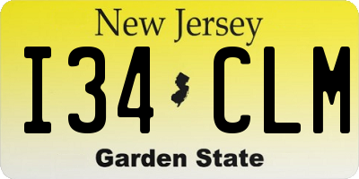 NJ license plate I34CLM