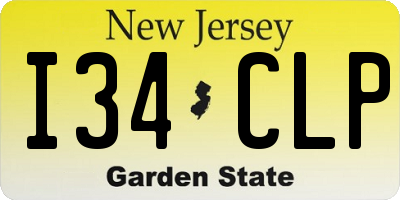 NJ license plate I34CLP
