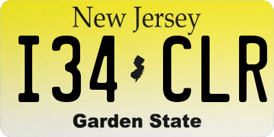 NJ license plate I34CLR